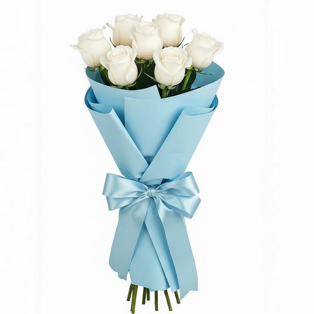 Букет 7 белых роз Проуд в Юсьва