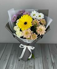 Букет цветов из:  Розы, Герберы и Хризантемы #REPLACE_PRED# Юсьва