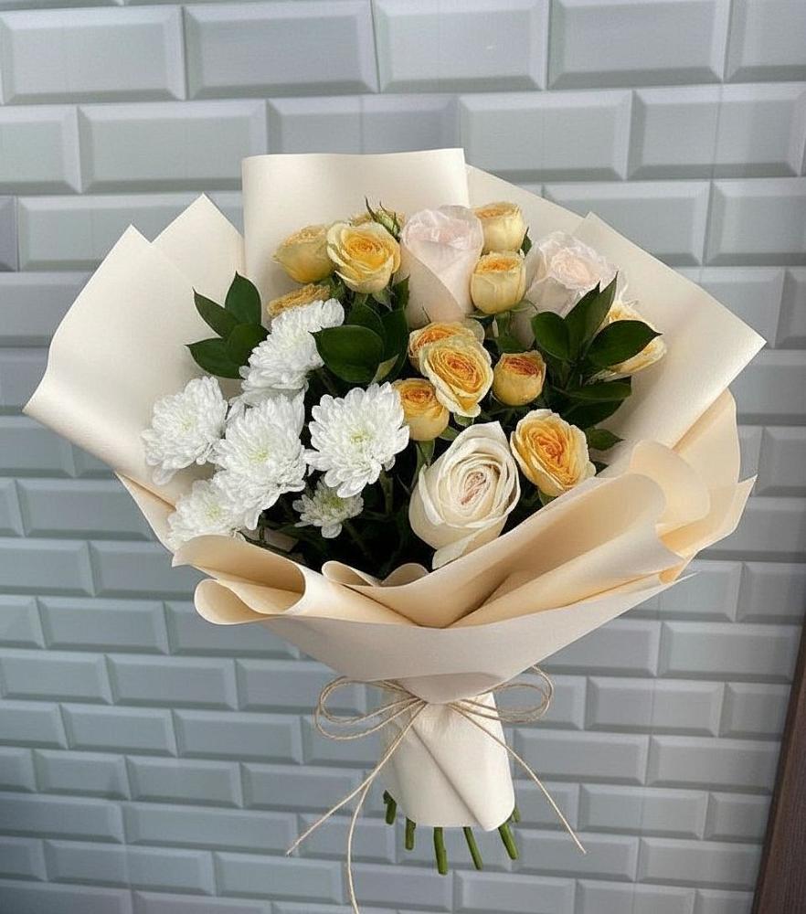 Букет цветов из: Розы и Хризантемы в Юсьва