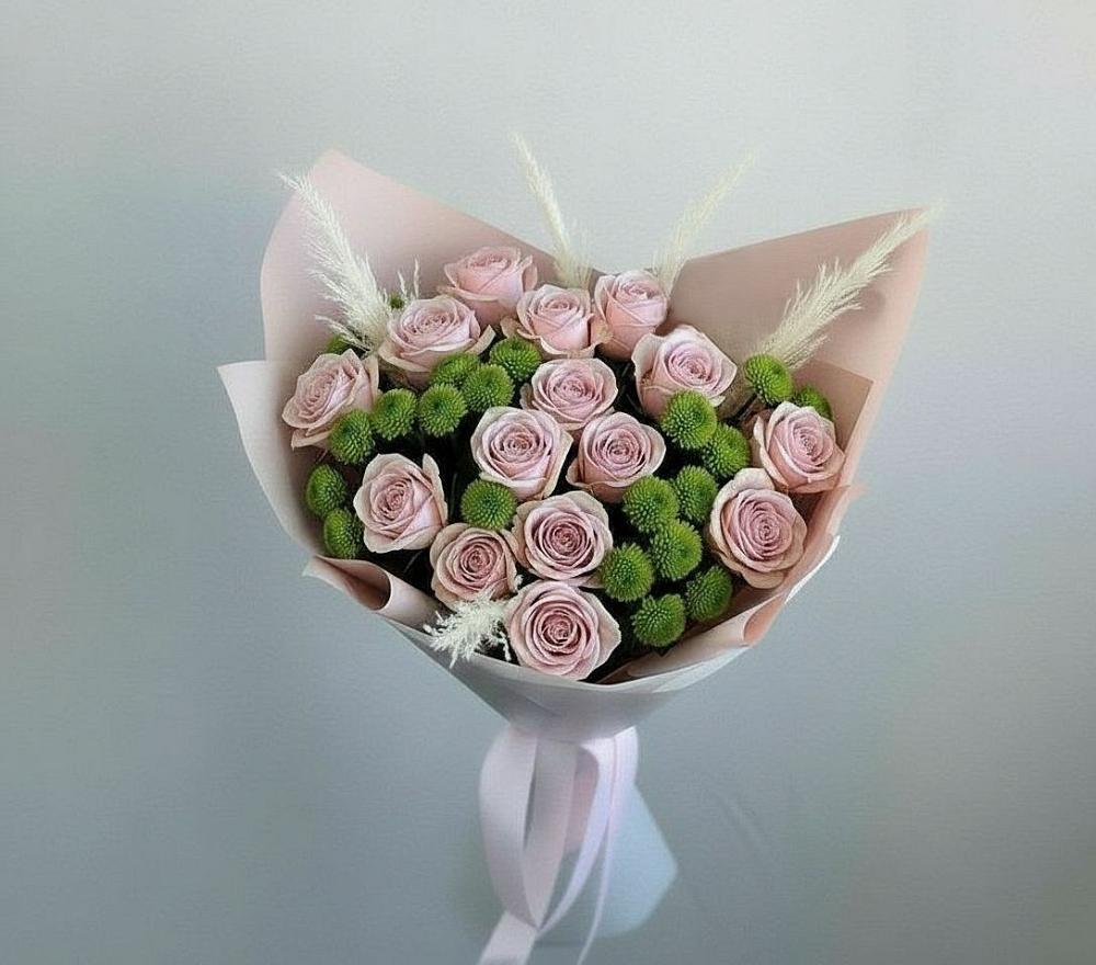 Букет цветов из: Розы и Хризантемы в Юсьва