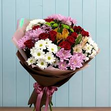 Букет цветов из:  Розы, Хризантемы и Альстромерии в Юсьва