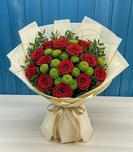 Букет цветов из:  Розы и Хризантемы #REPLACE_PRED# Юсьва