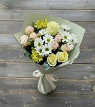 Букет цветов из:  Альстромерии, Розы и Хризантемы в Юсьва